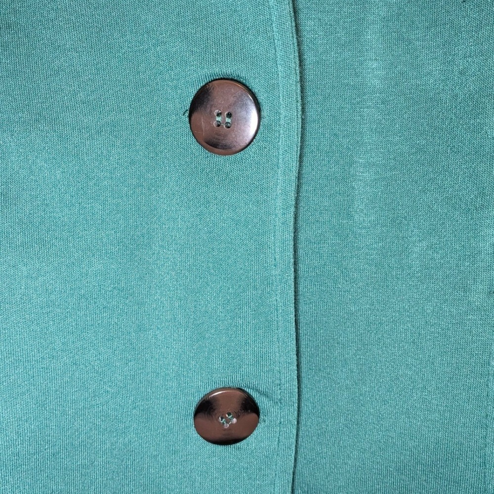 Louise Paris Green Faux Shearling Lined Button Front Pea Coat Jacket Womens - Picture 2 of 8